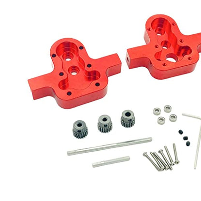 High Performance D90 Transfer Case Gearbox Upgrade for 1/12 RC Crawler Car, Metal Replaces Black Parts, Easy Install and Use, Fits MN98 99S - red - color: Red