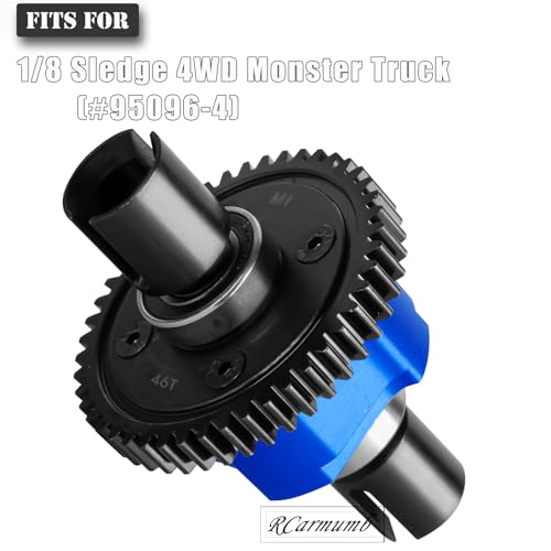 46T Center Differential Assembly #9585 Upgrades Part for Sledge 1/8,Heavy Duty Medium Carbon Steel & Aluminum Alloy RCarmumb RC Truck Replacement Upgrade,Navy Blue - color: Navy Blue(1set)