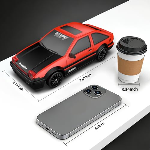 Remote Control Car RC Drift Car 2.4GHz 1:24 Scale 4WD 15KM/H High Speed Model Vehicle with LED Lights Drifting Tire Racing Sport Toy Car for Adults Boys Girls Kids Gift - color: A-red