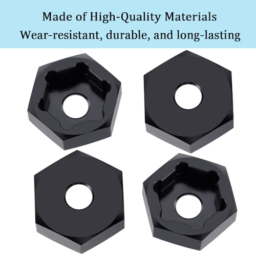 MORLORDY 4Pcs 12mm to 17mm CNC Wheel Hex Hub Adapter for 1/8 Typhon/Kraton/Outcast/Notorious RC Big Rock Crawler Off Road Monster Truck Upgrades Part