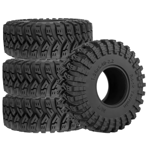 2.2 Inch RC Crawler Tires for 1/10 TRX4 SCX10 Capra AMG 6x6 Gen8 Everest Gen7 Pro Off-Road Vehicles,All-Terrain High Grip Soft Rubber Tires w/Deep Tread & Foam Insert,StyleA - style: StyleA(4pcs)