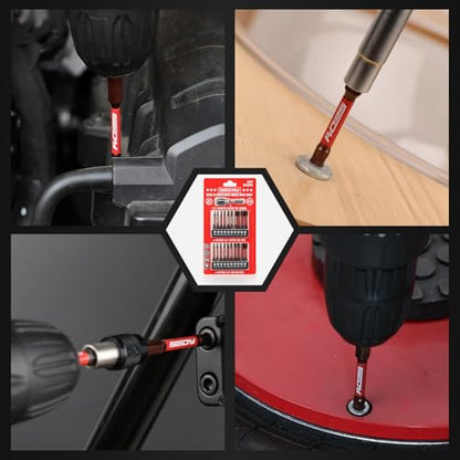 21-Piece 2.5" Hex Head Allen Wrench Drill Bit Set, 1/4" Hex Screwdriver Bits Set with Durable Magnetic Impact Bit Holder, SAE & Metric Allen Key, S2 Steel, Mechanic Home Repair - style: 21 PCS 2.5" Hex