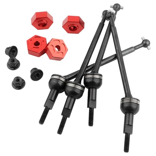 Front & Rear CVD Drive Shaft Axle Set and Wheel Nut Wheel Hub Compatible with 1/12 Scale AM-X12 AM-D12 Trucks RC Cars Truck