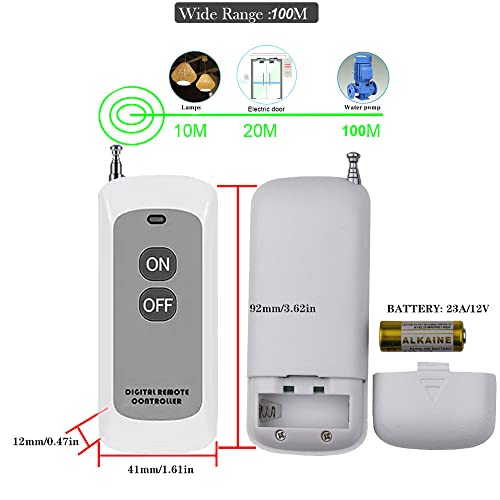 High Power DC 12V 24V 48V 72V 30A 1CH 433MHz Remote Control Switch RF Relay Receiver and Transmitter for Car Horn Water Pump Lamp Electric Device Motor Cycles Control