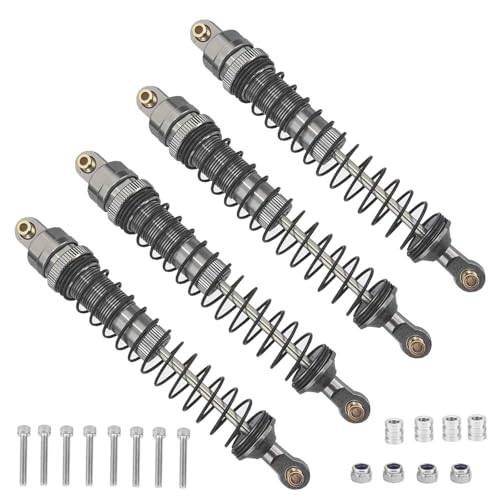 RC Crawler Shock Set, Metal Oil-Filled Dampers for Axial SCX10 90046 AXI231017 TRX-4 D90 Wraith 1/10 Scale Upgrade Shocks(gray, 110mm)