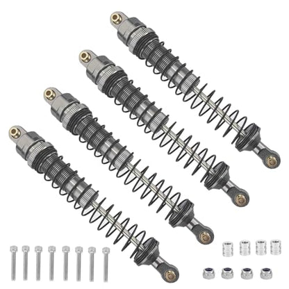 RC Crawler Shock Set, Metal Oil-Filled Dampers for Axial SCX10 90046 AXI231017 TRX-4 D90 Wraith 1/10 Scale Upgrade Shocks(gray, 110mm)