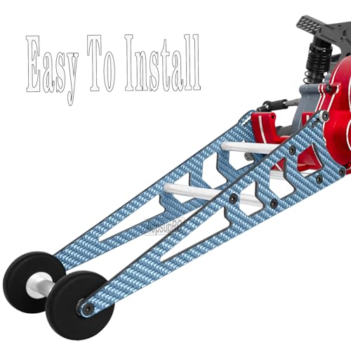 RC Carbon Adjustable Wheelie Bar Kit Tail Wheel Head up Wheel Upgrades Part for 1/10 Slash,Rustler,Bandit,Stampede VXL 2WD,Carbon Adjustable Wheelie Bar w/Mount Hops Up,Navy Blue - color: Navy Blue（upgrades Part）