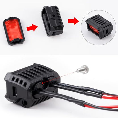 2pcs 18MM Square Led Light Headlight Spotlight for TRX-4 TRX6 SCX10 | 90046 D90 CC01 Wraith Redcat Gen8 1/10 RC Car Upgrade Parts Red Lamp - color: Red