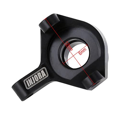 INJORA RC Black Brass Upgrades Steering Knuckle,Diff Cover and Steering Rod Tie Links Set for 1/24 RC Crawler Car Accessories Axial SCX24 Gladiator Bronco AXI90081 Upgrades Parts