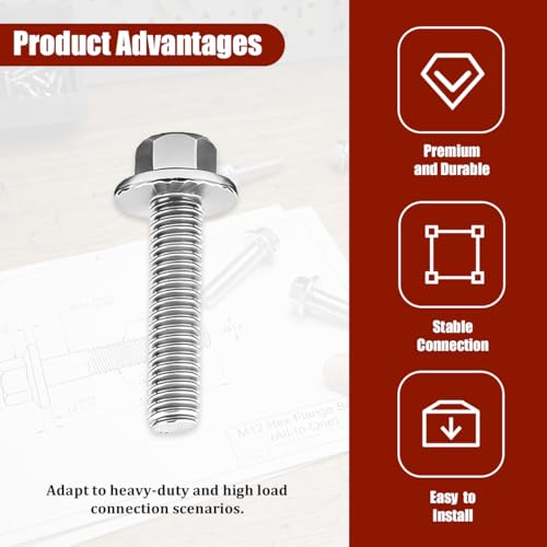 4PCS M5 x 30mm Car Ignition Coil Mounting Bolts, Stainless Steel | Pitch/head check, washer seat, blind-hole depth, hand-start setup, service-manual torque, automotive repair accessories - size: M5*30