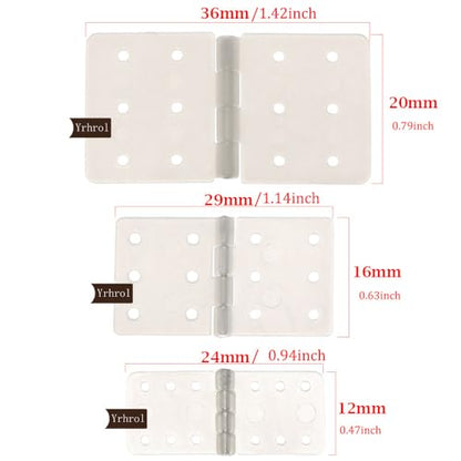 60 Pack 3Sizes Pinned Nylon Hinges for RC Airplane Model Airplane Parts Fixed Wing Model Airplane Square Loose-Leaf