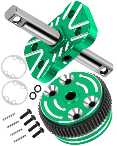 Aluminum Differential Locker Spool Diff Locker Mounts Set Upgrades Part for 1/10 Slash/Rustler/Stampede/Bandit 2WD(VXL),Sealed Differential Case Hops Up.Green - color: Green(for 1/10)