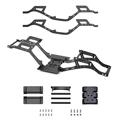 RC Chassis Kit, Carbon Fiber LCG Chassis, Cheater Rigs Frame Rails, Gen2 Lightweight Thickened for 1/10 RC Rock Crawler Axial SCX10 I II Element Enduro (Gen2 LCG Chassis Kit)