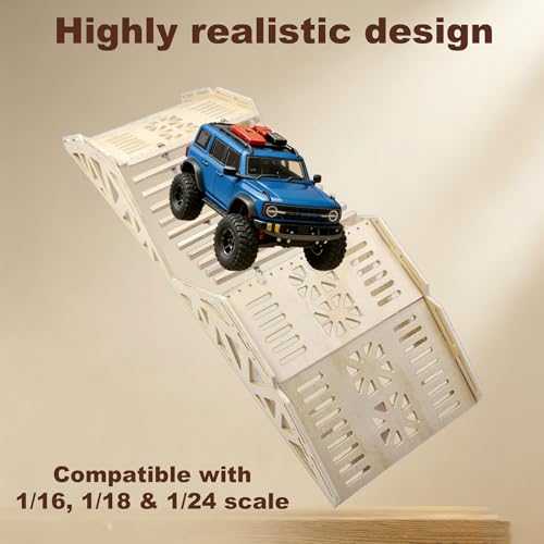 RC Crawler Course, RC Climbing Bridge, RC Crawler Climbing & Balance Challenge Bridge Obstacle Course for 1/18 1/24 Scale RC Crawler Truck, Wood Materials (Vehicle Not Included)