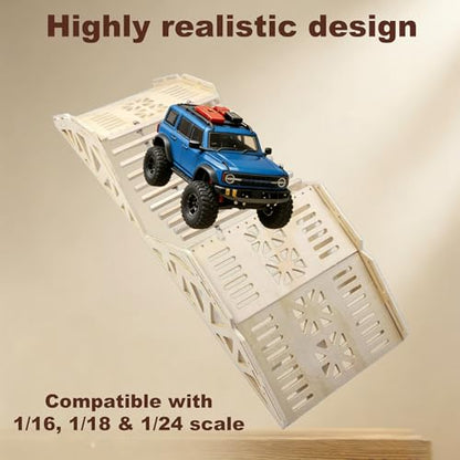 RC Crawler Course, RC Climbing Bridge, RC Crawler Climbing & Balance Challenge Bridge Obstacle Course for 1/18 1/24 Scale RC Crawler Truck, Wood Materials (Vehicle Not Included)