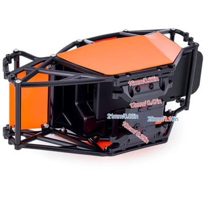 AMK RC Crawler Roll Cage, 1/10 Scale Nylon Rock Buggy Body Cage for Axial SCX10 SCX10 II, Durable RC Rock Crawler Upgrade Part (Orange) - color: Orange