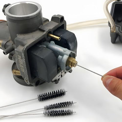 Car Carburetor Cleaner Kit, Carbon Dirt Jet Remove Cleaner Includes 1 Single Head Brush 30 Needles, Automotive Torch Tip Cleaner Tool, Universal for SUV Caravan Truck
