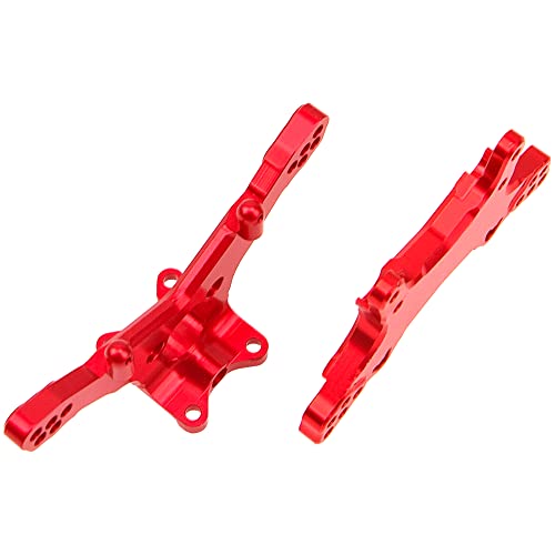 Metal Front & Rear Shock Tower RC Shocks Damper Mount Set Compatible with Losi 1/18 Mini-T 2.0 2WD Stadium RC Truck Hop-Up Parts (Red) - color: Red