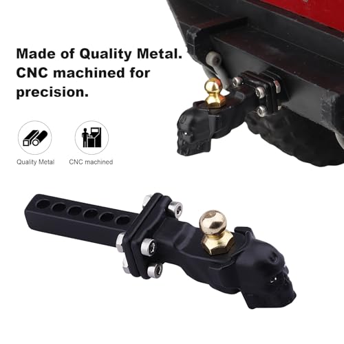 Hobbypark Metal Scale Trailer Hitch Drop Hitch Receiver Tow Hook Shackles for Traxxas TRX4 Axial SCX10 90046 90047 1/10 RC Crawler Cars