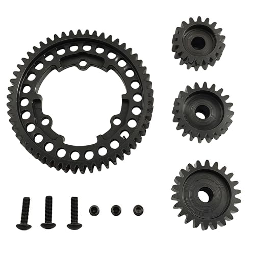 Hardened Steel Spur Gear Set with 18T 20T 22T Pinions for X-Maxx Maxx (54T) | 1/5 Scale,1/7 XO-1,1/10,E-Revo 2.0 VXL,Heavy Duty,Upgrade Parts,6447,High Strength,Wear Resistant - size: 54T