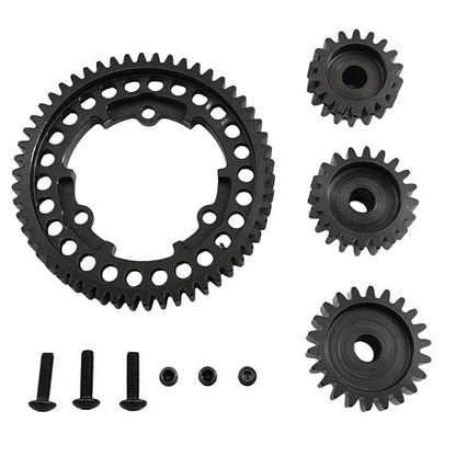 Hardened Steel Spur Gear Set with 18T 20T 22T Pinions for X-Maxx Maxx (54T) | 1/5 Scale,1/7 XO-1,1/10,E-Revo 2.0 VXL,Heavy Duty,Upgrade Parts,6447,High Strength,Wear Resistant - size: 54T
