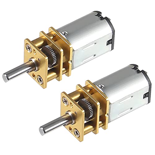 Alinan 2pcs 12V 80RPM N20 High Torque Speed Reduction Geared Motor with Metal Gearbox Motor for Smart Car DIY RC Toys - size: 12V 80RPM