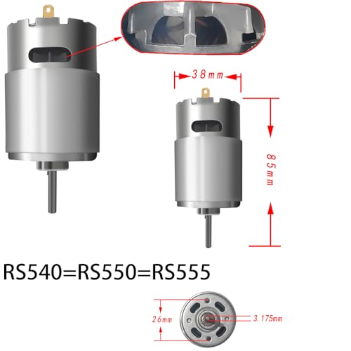 JRRXM Pair of 12V 18V 20V 24V Fast Drive Motor High Speed Engine for Kid's Power Wheels Ride on Toys Electric Car Motor Upgrade Replacement Parts Accessory 2PCS (24VRS555 40000RPM)