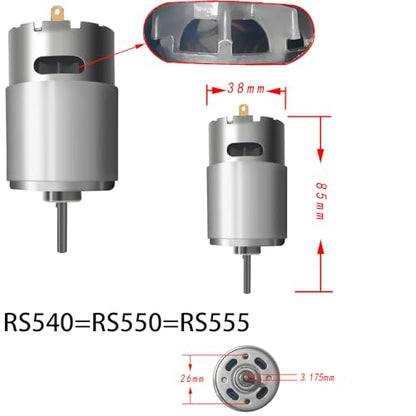 JRRXM Pair of 12V 18V 20V 24V Fast Drive Motor High Speed Engine for Kid's Power Wheels Ride on Toys Electric Car Motor Upgrade Replacement Parts Accessory 2PCS (24VRS555 40000RPM)