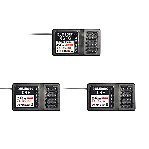 ATA HOBBY DUMBORC X6FG & 2pcs X6F Receiver Set 6 Channels RC Receiver for DUMBORC X4/X5/X6 Transmitter RC Car Boat Tank Drifting Car