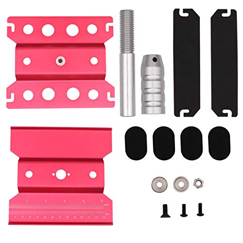 Aluminum Alloy RC Car Work Stand Repair Workstation 360 Degree Rotation Lift Or Lower Compatible with traxxas TRX-4 Axial SCX10 D90 HSP HPI 1/8 1/10 1/12 Scale RC Crawler Car (Red)