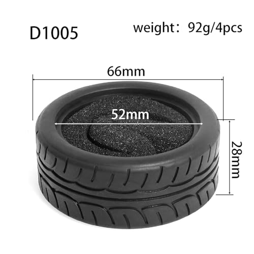 8pcs 1/10 RC Drift Tires 65 * 26mm for On Road Racing Car Drift RC Touring Car (Style B) - style: style B