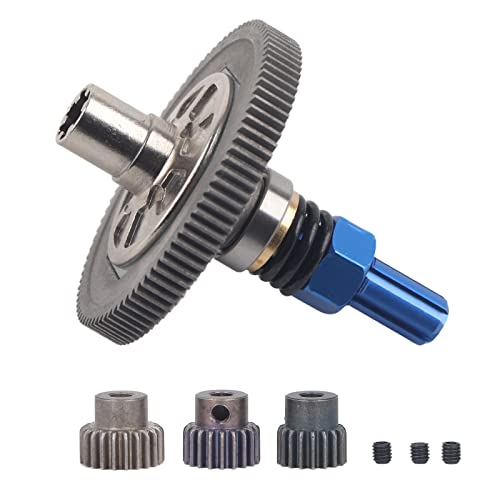 RC Car Gear Set, Differential Pinions Gear Slipper Gear Set Differential Upgrade Parts Metal Gear Assembly for Arrma Senton 1/10 for Granite (Blue) Arrma - color: Dark Blue