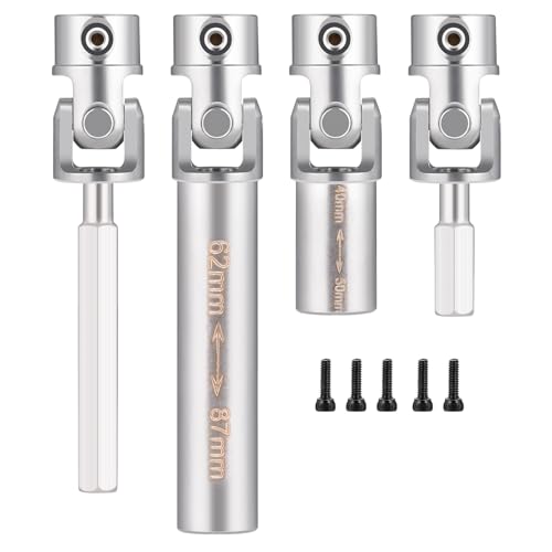 Heavy-Duty Drive Shaft Front Rear Center Shaft with D Shaped Hole Stainless Steel Drive Shaft for TRX4M TRX4M High Trail K10 F150 1/18 RC Crawler Car Upgrade Parts Accessories, 2PCS