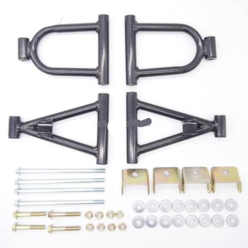 Front Suspension Swing Arm Upper and Lower A Arm Set 195mm Compatible with 49cc 50cc 110cc Youth ATV Quad Bike Buggy Go Kart