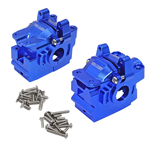 Alloy Front&Rear Differential housing Gear Box for Traxxas 1/10 4X4 Slash, Stampede, Hoss,Rustler 4WD VXL-Replaces Part 6880 6881 - color: Navy Blue