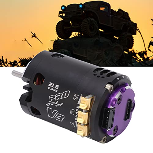 Changor 21.5T Sensored Brushless Motor Reliable Performance Upgrade for 1/10 1/12 RC Cars Black Purple Aluminum