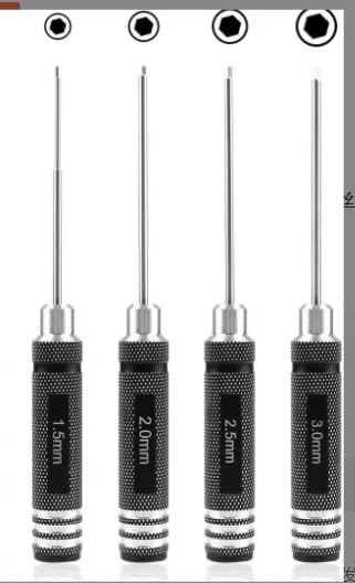 Hex Screwdriver Screw Driver Tool Kit Set for RC Car Helicopter(Pack of 4)