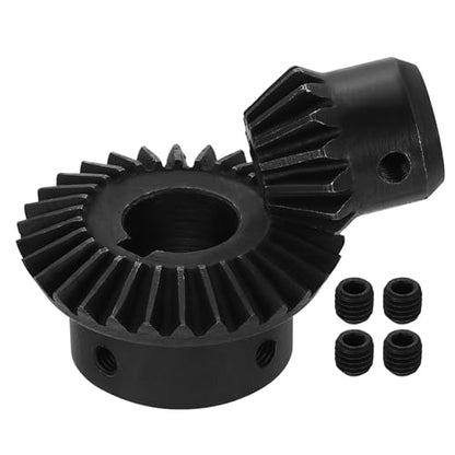 uxcell 2Pcs Tapered Bevel Gears Set, 1.5 Mod 1:2 (15T/30T) Harden Steel Straight Bevel Gear, 90 Degree Steering Motor Gears, (6/16mm Shaft Hole with Keyway) - size: 6/16mm