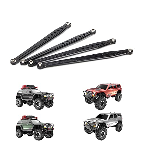 RCAWD Lower Suspension Links Set 4pcs for RedCat 1/10 Everest Gen7 Pro/Sport RC Crawler Links Rod Aluminum Linkage Rod Arm Set Upgrade Part Black - color: Black