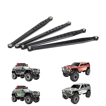 RCAWD Lower Suspension Links Set 4pcs for RedCat 1/10 Everest Gen7 Pro/Sport RC Crawler Links Rod Aluminum Linkage Rod Arm Set Upgrade Part Black - color: Black