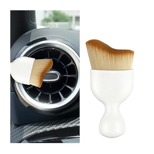 Car Interior Detailing Brush, Curved Soft Bristles Vehicle Removal Dust Collectors, Scratch-Free Automotive Cleaning Tool Accessories, Universal for Truck SUV Sedan (White) - color: White