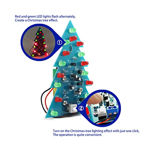 Soldering Practice Kit DIY Mini 2-Color Xmas Tree Plug-in Circuit Kit Learn Soldering Kit for Beginners - style: DJJ001