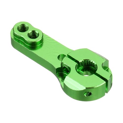 MECCANIXITY 5 Pcs Aluminum Servo Horn 25T Steering Arm 35mm Length Green Suitable for DIY RC Car/Boat/Airplanes Boat Model Accessories with 2 Pcs Screws - color: Green