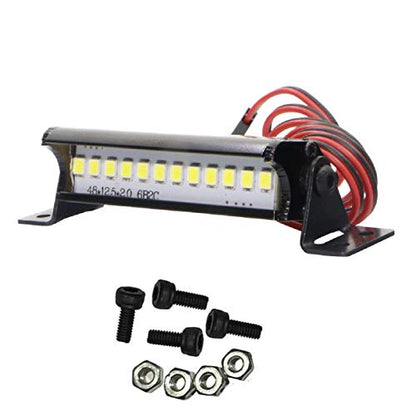 ShareGoo RC 12 LED Light Bar Roof Lamp Spotlight Dome Light Compatible with Traxxas TRX-4 SCX10 KM2 CC01 RC4WD D90 90046 90047 RC Crawlers,50mm/1.97"