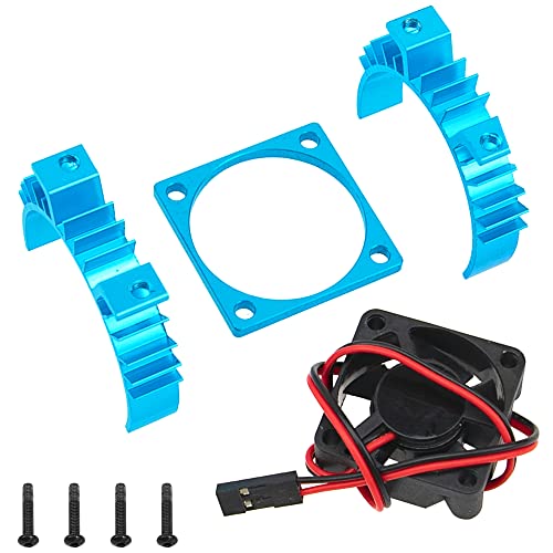 TT02 Motor Heat Sink Heatsink with 5-6V Cooling Fan Compatible with Tamiya TT02 1/10 RC On Road Touring Car Upgrade Parts