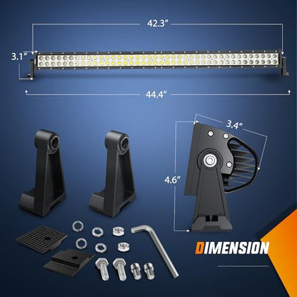 Nilight 42Inch 240W Spot Flood Combo Led Light Bar Off Road Driving Lights Boat Lights Fog Light 12V On/Off 5 Pin Rocker Switch Power 14AWG Wiring Harness Kit-1 Lead for Trucks - size: 42Inch 240W Light Bar +Wiring Harness