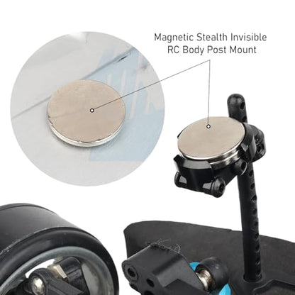 Hobbypark Aluminum Alloy Magnetic Stealth Invisible Body Post Mounts Black for 1/10 RC Rock Crawler Drift Touring Car (Set of 4)