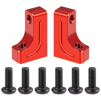 4PCS RC Aluminum Alloy Servo Mounts 1/10th RC Crawler Car CNC Machined Aluminum Servo Mount for SCX10 90047 Wrangler 1/10 RC Crawler Car Upgrades (Red) - color: Red