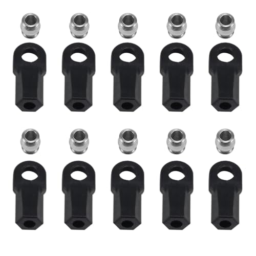 20pcs Link Rod End M4 Ball Joint Head for 1/10 RC Crawler Car for Traxxas TRX‑4 TRX6 SCX10 D90 TF2 CC01 Gen7 Gen8 Upgrades (20pcs Straight) - style: 20pcs Straight