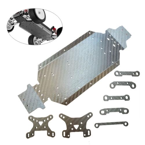 Carbon Fiber Chassis Skid Plate DIY Replacement for 144001 RC Crawler Car Parts Remote Control Vehicle Accs, and Spare Parts (Carbon Fibre)